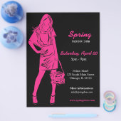 Show mode (Diep roze) Flyer (Enkel)