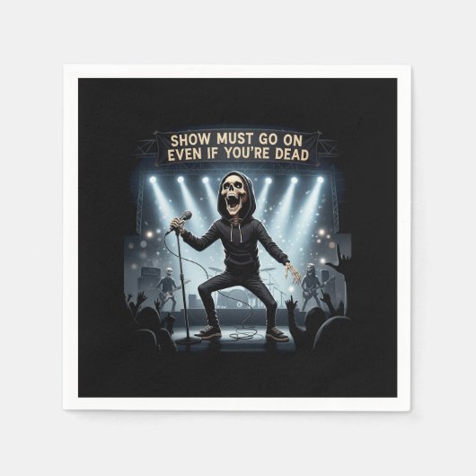 Show moet gaan op partij servetten (Voorkant)