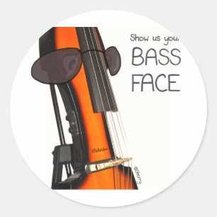 Show ons uw Bass Face! - Sterry-Cartoons Ronde Sticker