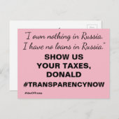 Show ons uw belastingen Trump verzet Briefkaart (Voorkant / Achterkant)