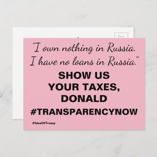 Show ons uw belastingen Trump verzet Briefkaart (Voorkant / Achterkant)