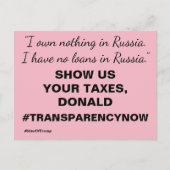 Show ons uw belastingen Trump verzet Briefkaart (Voorkant)