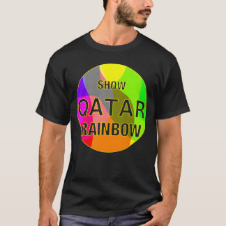 Show Qatar rainbow retro T-shirt