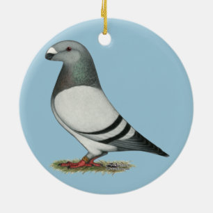 Show Racer Blue Bar Pigeon Keramisch Ornament