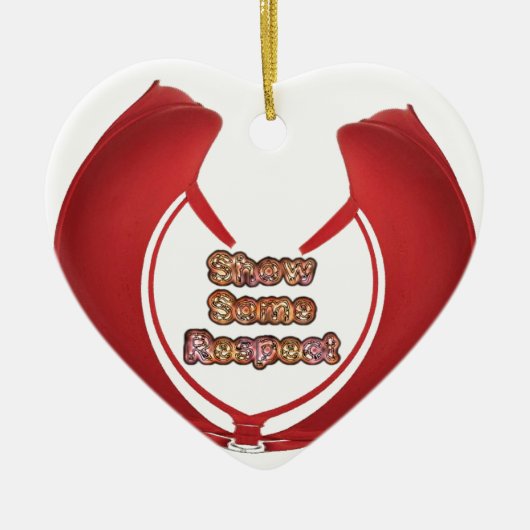 Show sommige respecteren art print keramisch ornament (Voorkant)