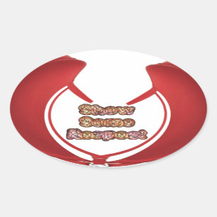 Show sommige respecteren art print ovale sticker