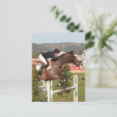 Show springpaard en rijder briefkaart (Staand voorkant)