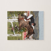 Show springpaard en rijder legpuzzel (Horizontaal)
