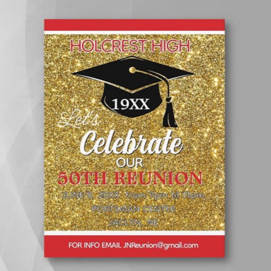 Show stopper Class Reunion invitation post card