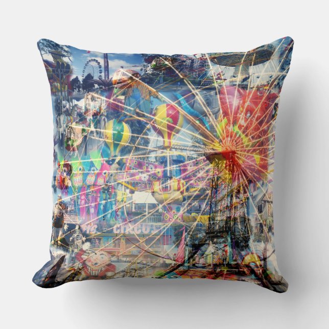Show Time Decoupage Large Throw Cushion. Kussen (Voorkant)