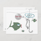 "Show Time" Funny Fish Briefkaart (Voorkant / Achterkant)