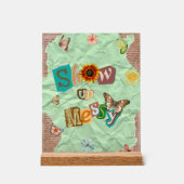 Show Up Messy Collage Mint Acryl Teken Acryl Bord (Voorkant)