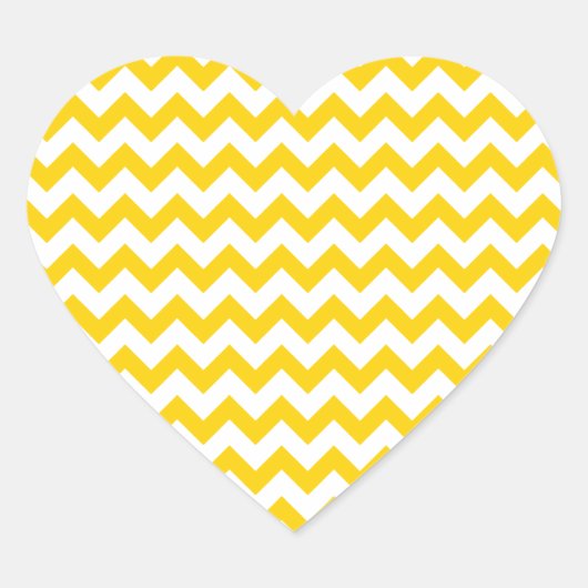 Show Uw liefde: Canarische Geel-witte zigzag Chevr Hart Sticker (Voorkant)