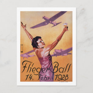 Show van de luchtvaart in het Poster van de Promo  Briefkaart