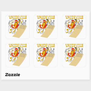 Show van het theater in Vaudeville Abstracte Kuns Vierkante Sticker