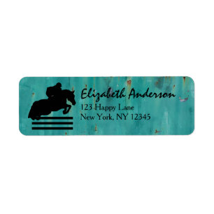 Show van paarden Hunter Jumper Silhouette Etiket