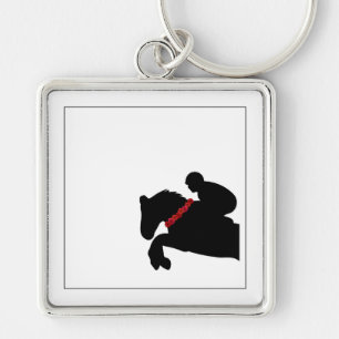 Show van paardenpaarden Rider Jumper Red Roses Sleutelhanger