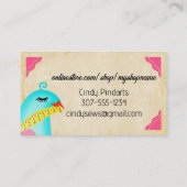 show van vogelnaaigarens visitekaartje (Achterkant)