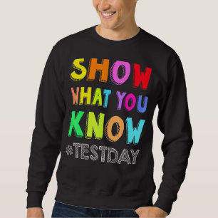 Show wat u weet examen testend dag studenten trui