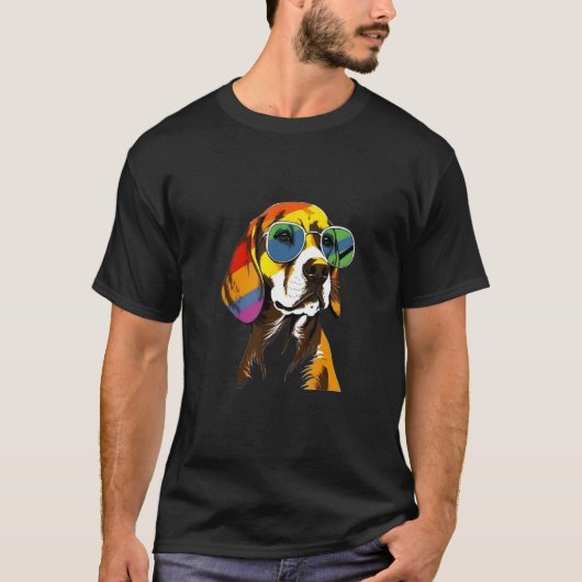 Show Your Pet Pride  Hippie Hippy Beagle T-shirt (Voorkant)