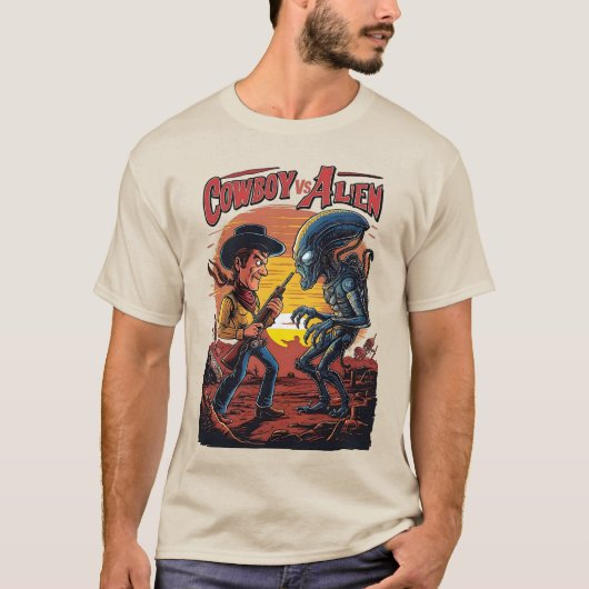 Showdown bij Sundown - Cowboy vs. Alien T-shirt (Voorkant)