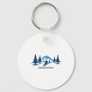 Showdown Montana Ski Resort Skien Skiloper Sleutelhanger