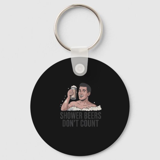 Shower Beers Don’t Count Funny Beer Lover Retro Sleutelhanger (Voorkant)