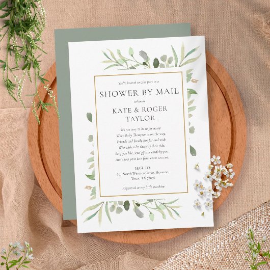 Shower by Mail Long Distance Sprinkle Greenery Kaart