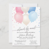 Shower by Mail Pink and Blue Balloons and Confetti Kaart (Voorkant)