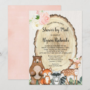 Shower by mail rustige girl woodland baby shower kaart