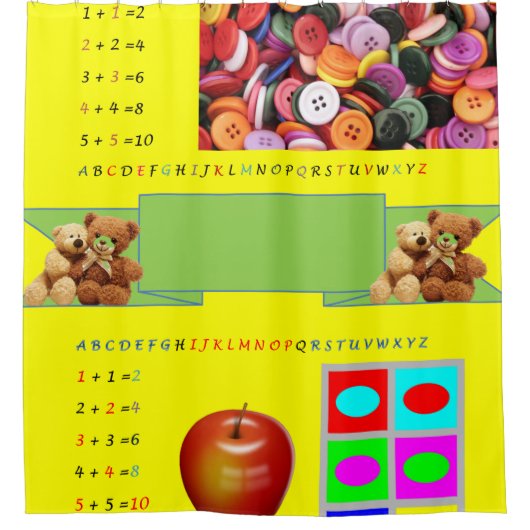 Shower Curtain Alphabet Douchegordijn (Voorkant)