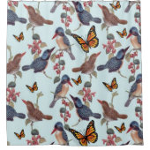 Shower Curtain Bird Butterfly Douchegordijn (Voorkant)