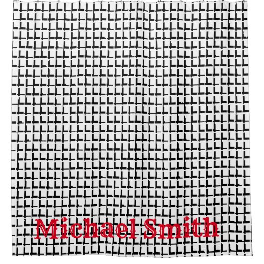 Shower Curtain Black en White Squares Douchegordijn (Voorkant)