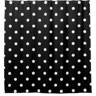 Shower Curtain/Black met White Polka Dots Douchegordijn