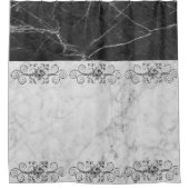Shower Curtain Black & White Marble Douchegordijn (Voorkant)