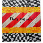 Shower Curtain Black White Red Yellow Douchegordijn (Voorkant)