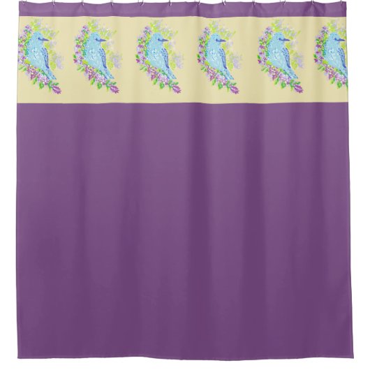 Shower Curtain / Blue Birds Douchegordijn (Voorkant)