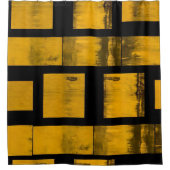Shower Curtain Burnt Yellow Black Douchegordijn (Voorkant)