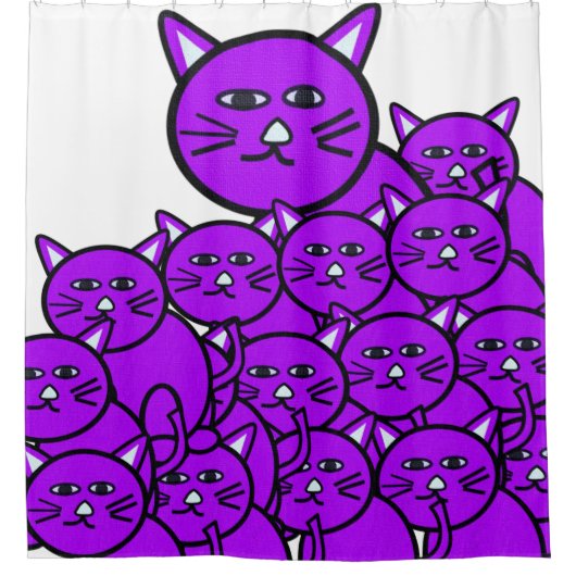 Shower Curtain Cats Douchegordijn (Voorkant)