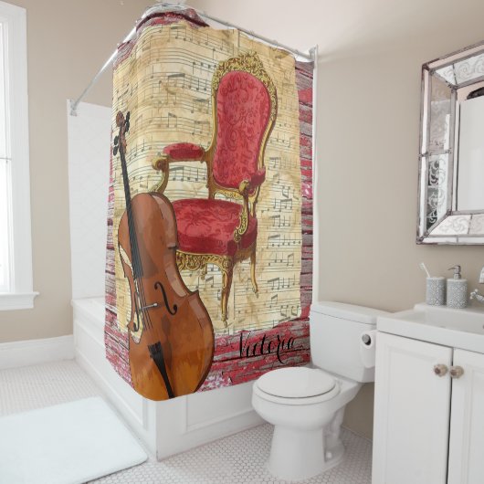 Shower Curtain Cello Victoriaans Douchegordijn (In situ)