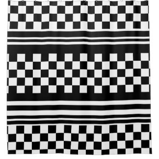 Shower Curtain/Checkered en Stripes Douchegordijn