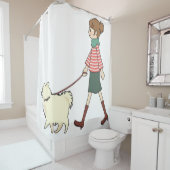 Shower Curtain Dog Walker Douchegordijn (In situ)