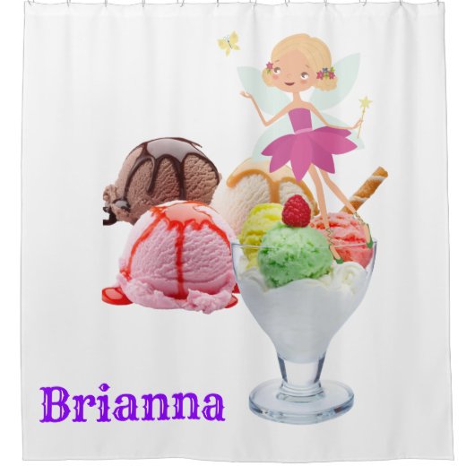 Shower Curtain Fairy Ice Cream Douchegordijn (Voorkant)