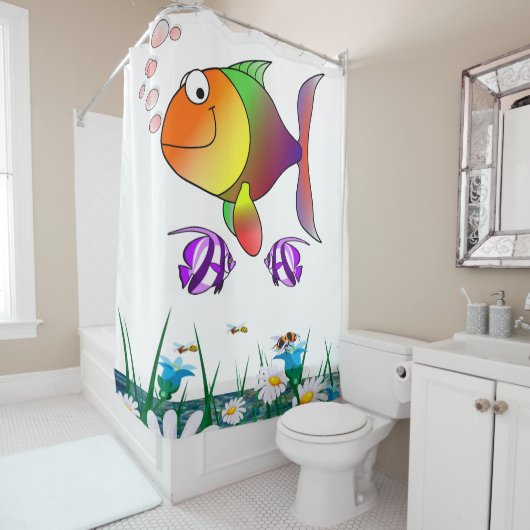 Shower Curtain Fish Douchegordijn (In situ)