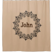 Shower Curtain Floral Black Monogram Douchegordijn (Voorkant)