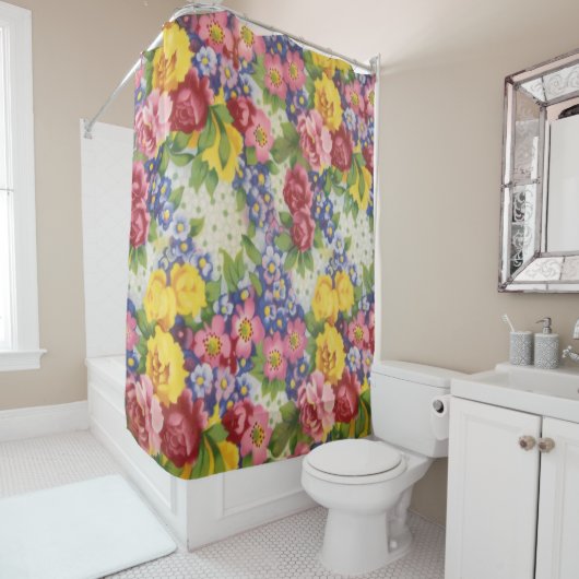 Shower Curtain -  Floral Fabric Douchegordijn (In situ)