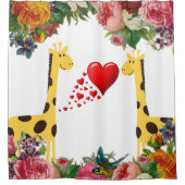 Shower Curtain Floral Giraffe Douchegordijn (Voorkant)