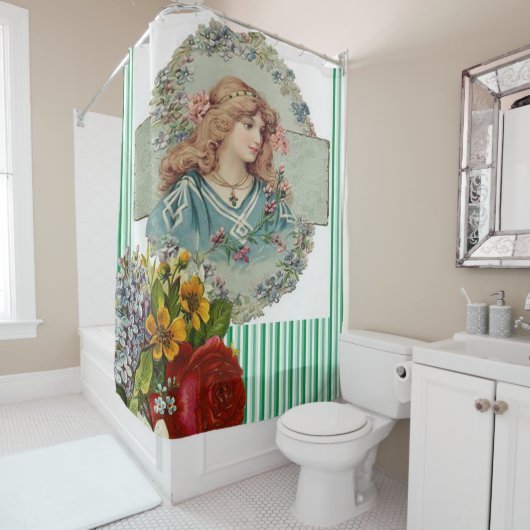 Shower Curtain Floral Victoriaans Douchegordijn (In situ)