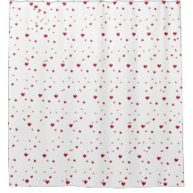 Shower Curtain, geen-weinig rood harten-huis Decor