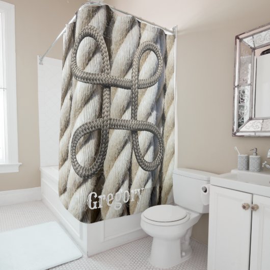 Shower Curtain Gray Rope Douchegordijn (In situ)